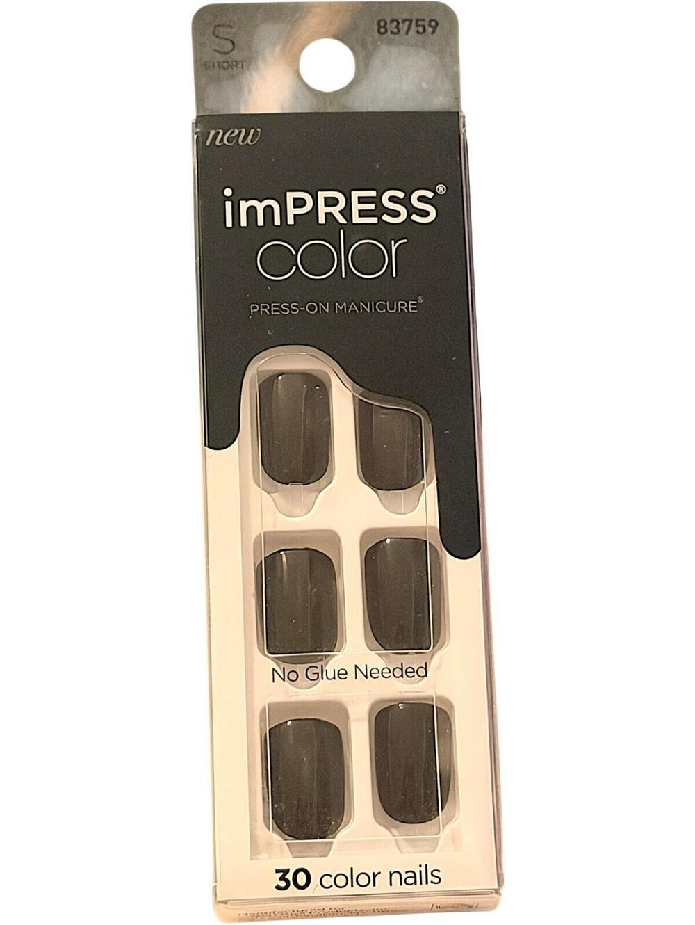 imPRESS Color Press-On Manicure Nails - Short Size, 30 Color Nails, No Glue